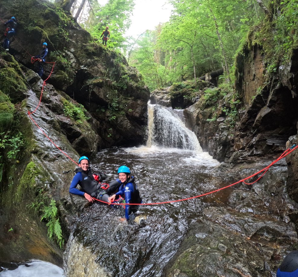 Groupe en canyoning au Canyon Fun avec Fellaventure